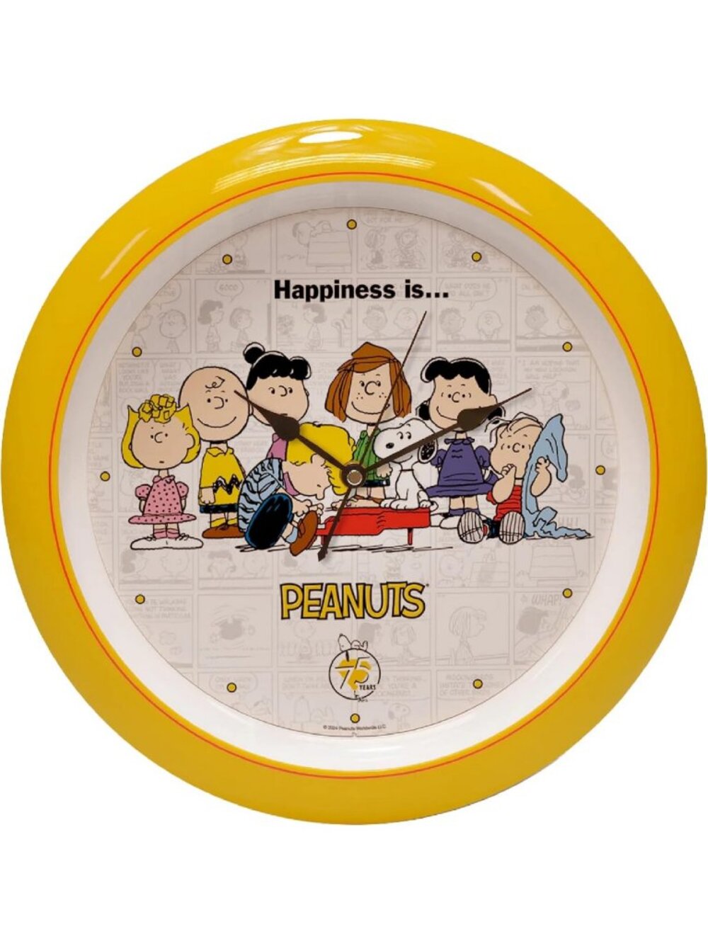 Peanuts 75th Anniversary Sound Clock - Cheerful Yellow Home Decor & Gift